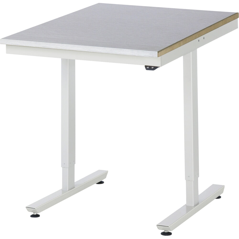 Illustration du produit: RAU Table de travail à réglage électrique de la hauteur Série adlatus 300, HxlxP 720-1 120 x 750 x 1 000 mm, plan de travail avec revêtement en tôle d’acier