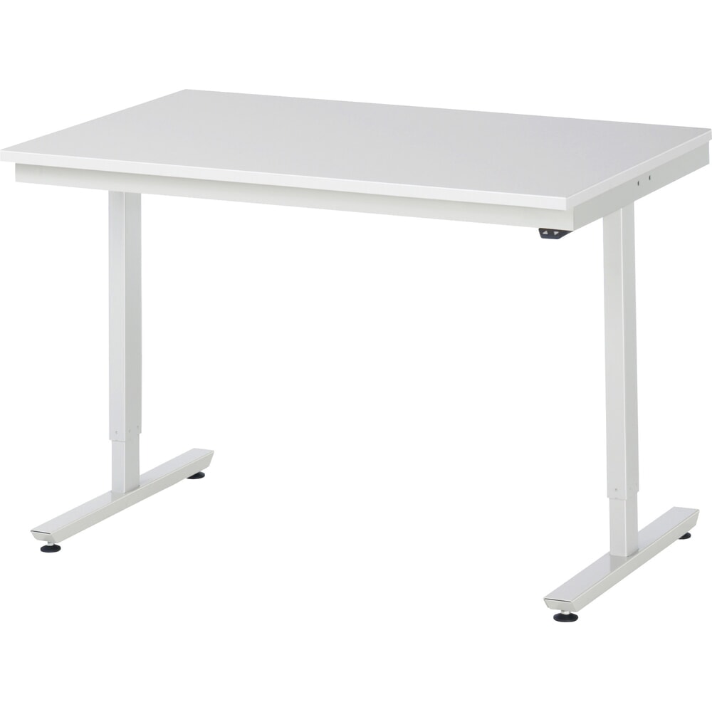 Illustration du produit: RAU Table de travail à réglage électrique de la hauteur Série adlatus 300, HxlxP 720-1 120 x 1 250 x 800 mm, plan de travail en revêtement mélamine EGB