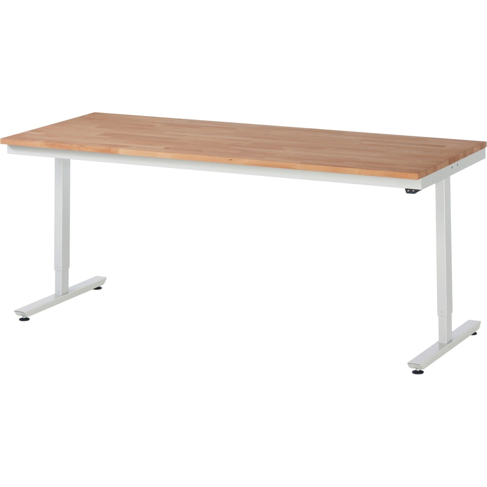 Illustration du produit: RAU Table de travail à réglage électrique de la hauteur Série adlatus 300, HxlxP 720-1 120 x 2 000 x 800 mm, plan de travail en hêtre massif