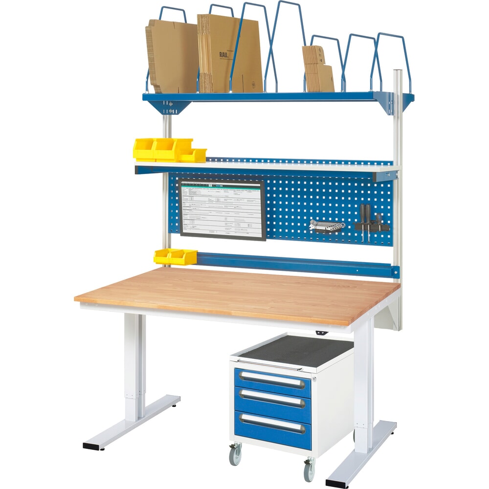 N° de l'image du produit 7 : RAU Table pour poste de travail à réglage électrique de la hauteur série adlatus 300, HxlxP 720-1 120 x 750 x 800 mm, plan de travail en MDF