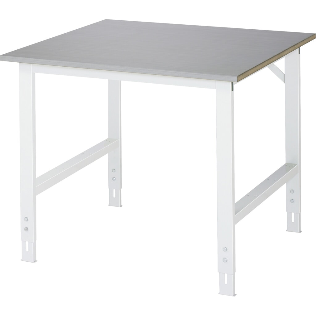 RAU Table pour poste de travail réglable en hauteur série TOM, HxlxP 760-1 080 x 1 000 x 1 000 mm, plan de travail en tôle d’acier inoxydable Illustration du produit: RAU Table pour poste de travail réglable en hauteur série TOM, HxlxP 760-1 080 x 1 000 x 1 000 mm, plan de travail en tôle d’acier inoxydable