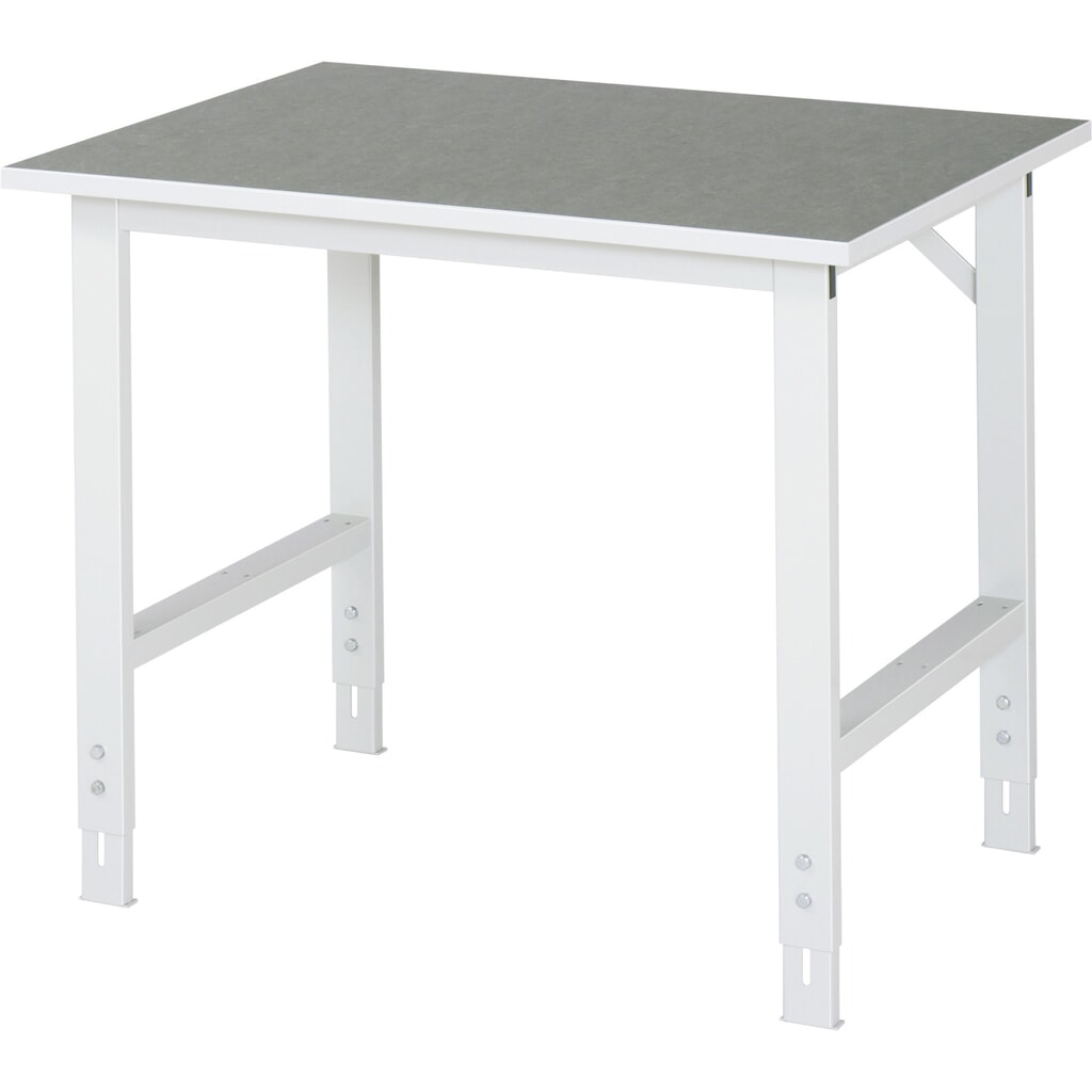 Illustration du produit: RAU Table pour poste de travail réglable en hauteur série TOM, HxlxP 760-1 080 x 1 000 x 800 mm, plan de travail en revêtement linoléum / universel