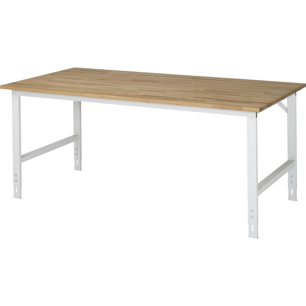 Illustration du produit: RAU Table pour poste de travail réglable en hauteur série TOM, HxlxP 760-1 080 x 2 000 x 1 000 mm, plan de travail en hêtre massif