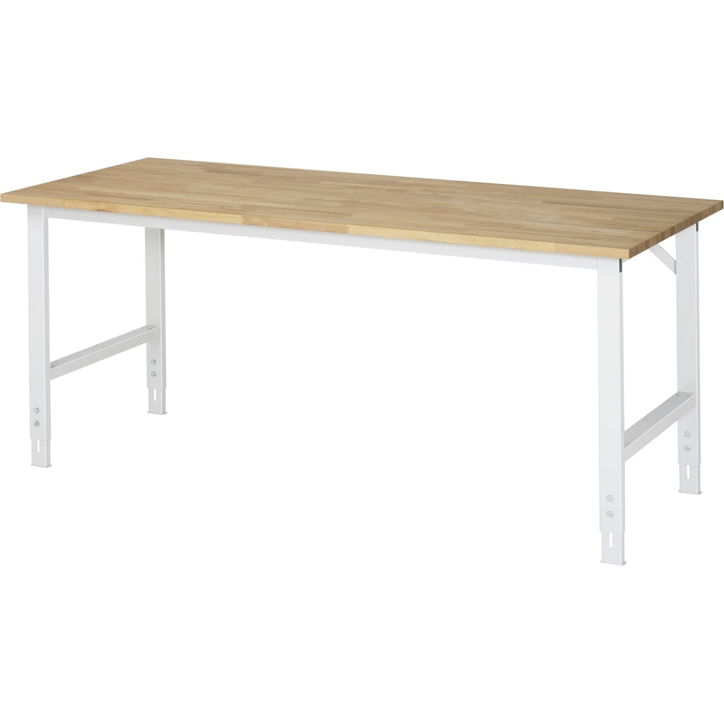 RAU Table pour poste de travail réglable en hauteur série TOM, HxlxP 760-1 080 x 2 000 x 800 mm, plan de travail en hêtre massif Illustration du produit: RAU Table pour poste de travail réglable en hauteur série TOM, HxlxP 760-1 080 x 2 000 x 800 mm, plan de travail en hêtre massif