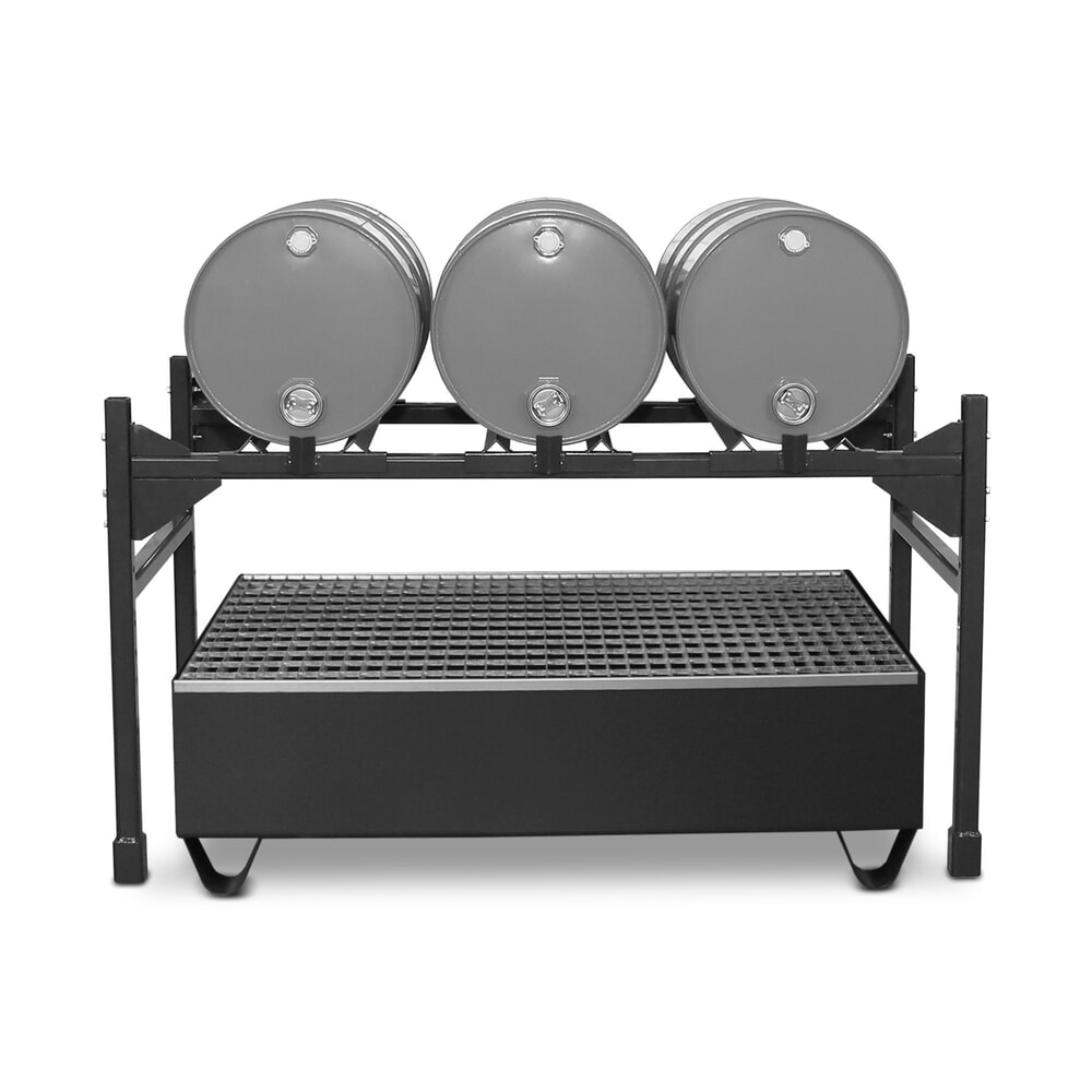 N° de l'image du produit 2 : Étagère à fûts SAMOA, avec bac de rétention, pour 3 fûts de 60 l