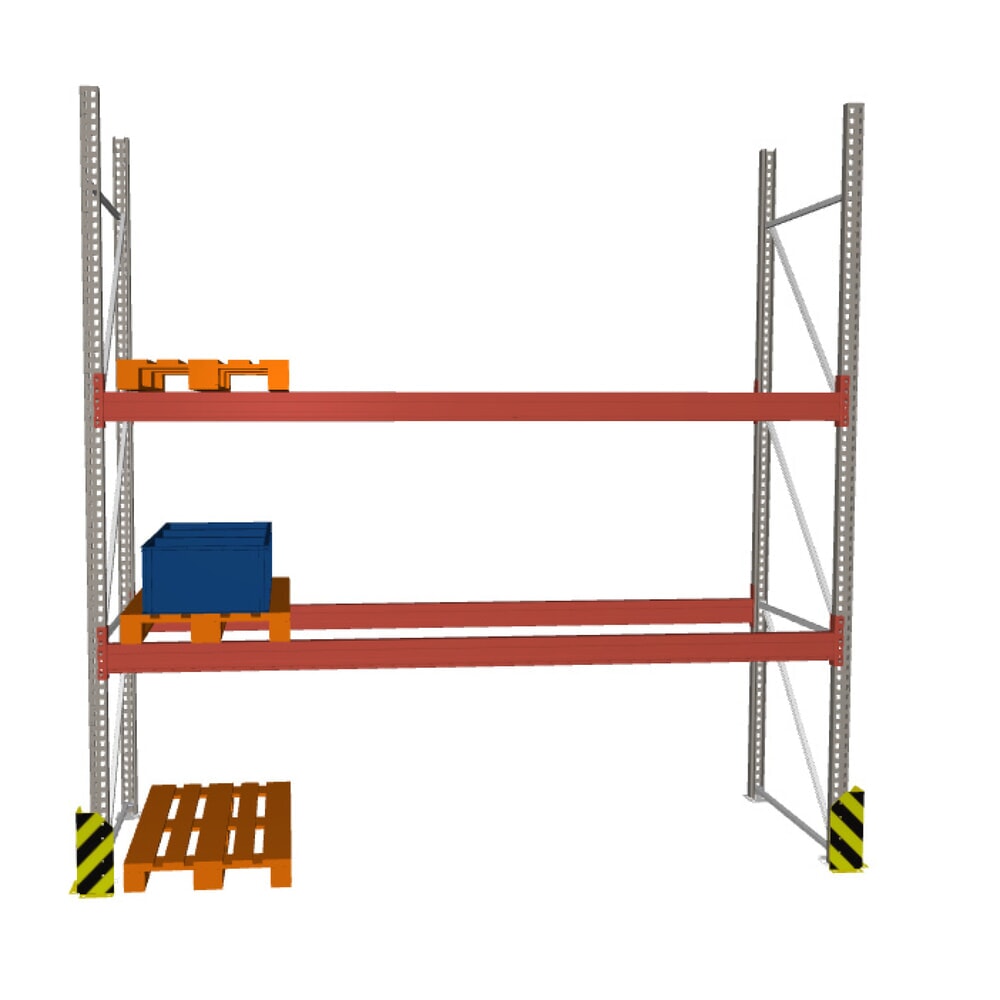 Illustration du produit: Rayonnage à palettes MULTIPAL META, module de base, charge par tablette 3 960 kg, HxlxP 2 700 x 3 600 x 1 100 mm
