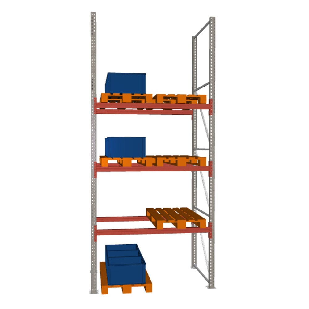 Illustration du produit: Rayonnage à palettes MULTIPAL META, module de base, charge par tablette 2 220 kg, HxlxP 4 400 x 1 825 x 1 100 mm