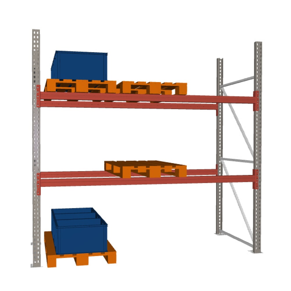 Illustration du produit: Rayonnage à palettes MULTIPAL META, module de base, charge par tablette 1 480 kg, HxlxP 2 700 x 2 700 x 1 100 mm
