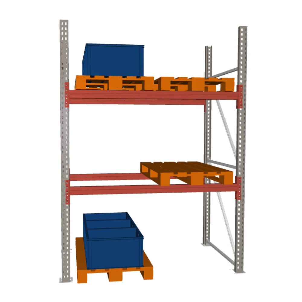 Illustration du produit: Rayonnage à palettes MULTIPAL META, module de base, charge par tablette 2 000 kg, HxlxP 2 700 x 1 825 x 1 100 mm