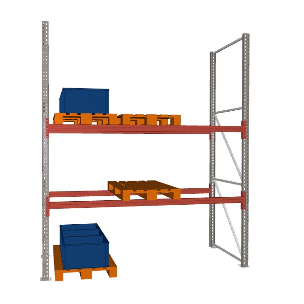 Illustration du produit: Rayonnage à palettes MULTIPAL META, module de base, charge par tablette 1 480 kg, HxlxP 3 300 x 2 700 x 1 100 mm