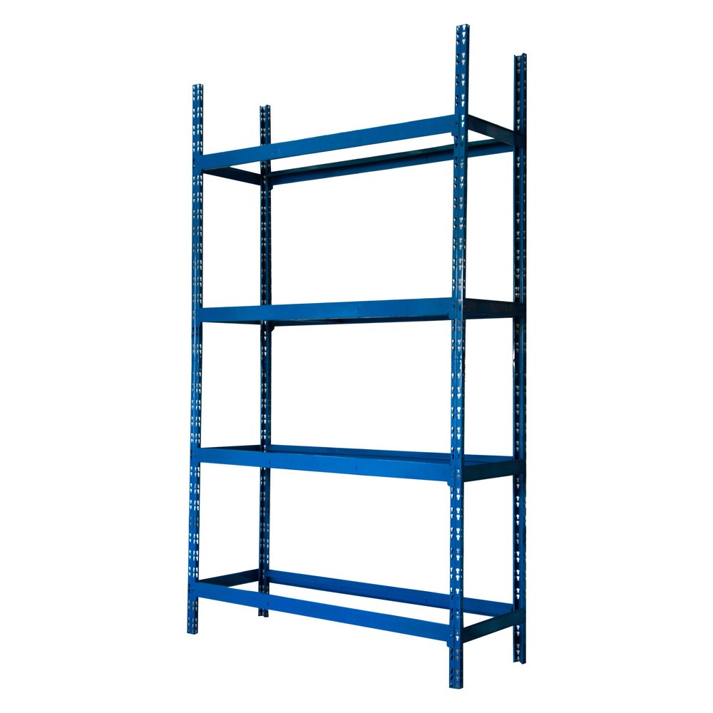 N° de l'image du produit 1 : Étagère à pneus, module de base, bleu, HxlxP 2.000 x 1.500 x 500 mm, 4 niveaux pour 16 pneus