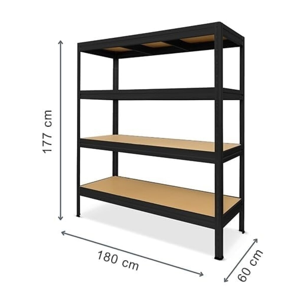 Rayonnage à tablettes Hemmdal ®, Type M, CT 375 kg, HxLxP 1 770 x 1 600 x 600 mm N° de l'image du produit 2 : Rayonnage à tablettes Hemmdal ®, Type M, CT 375 kg, HxLxP 1 770 x 1 600 x 600 mm