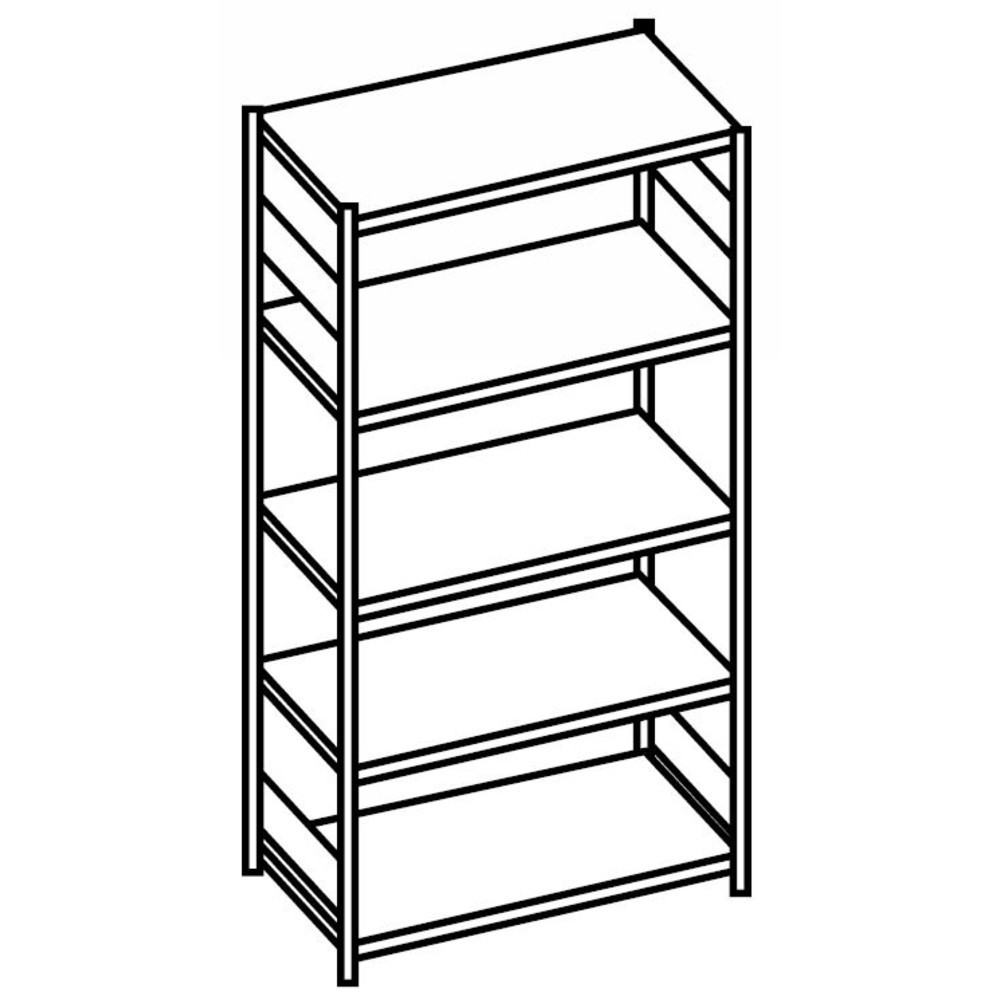 N° de l'image du produit 3 : ManOrga Rayonnage à tablettes gris graphite / gris clair avec 5 tablettes en panneau aggloméré, charge par tablette 230 kg, HxlxP 2 000 x 1 040 x 600 mm
