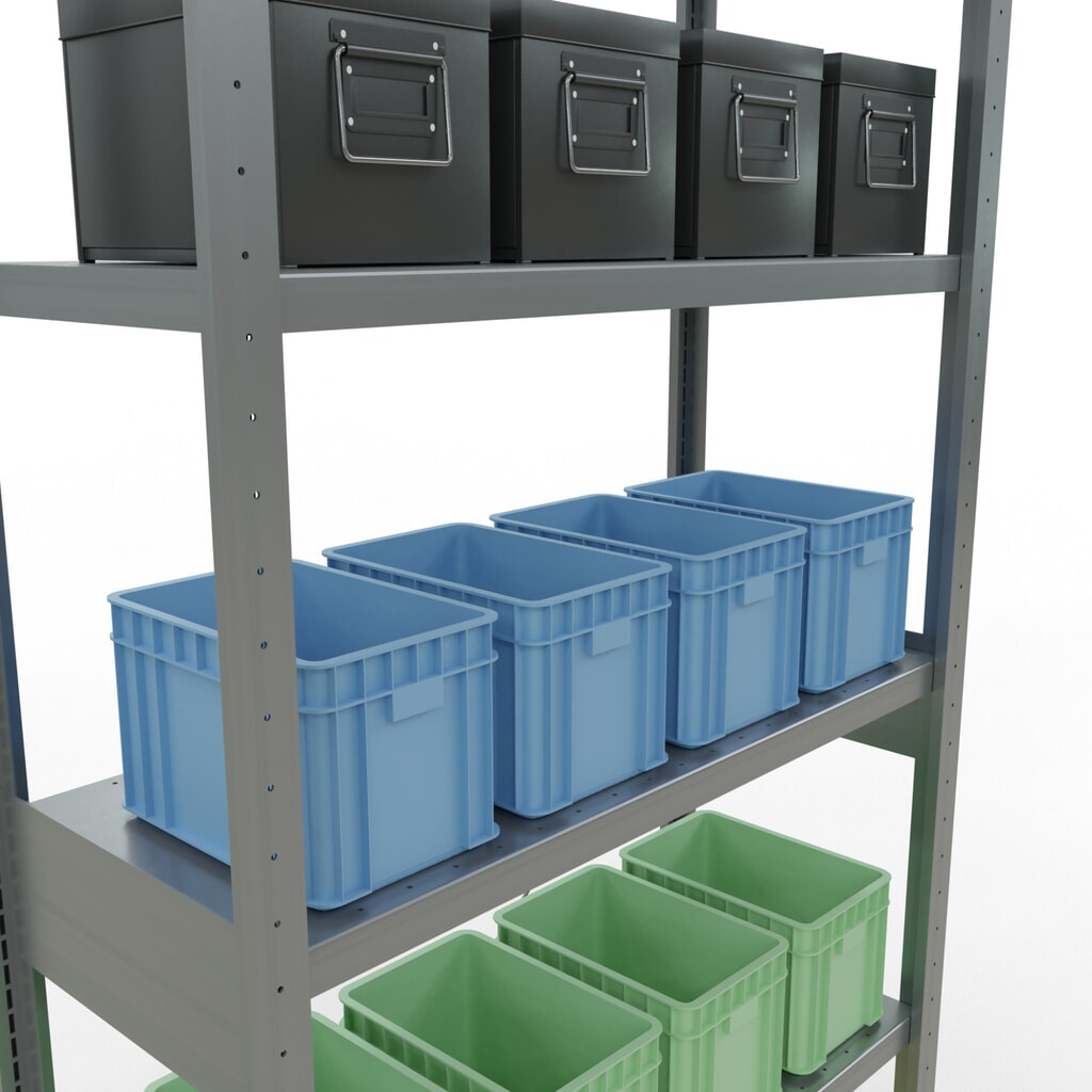 N° de l'image du produit 4 : SCHULTE Rayonnage à tablettes galvanisé, charge par tablette 330 kg, HxlxP 2 500 x 1 060 x 436 mm