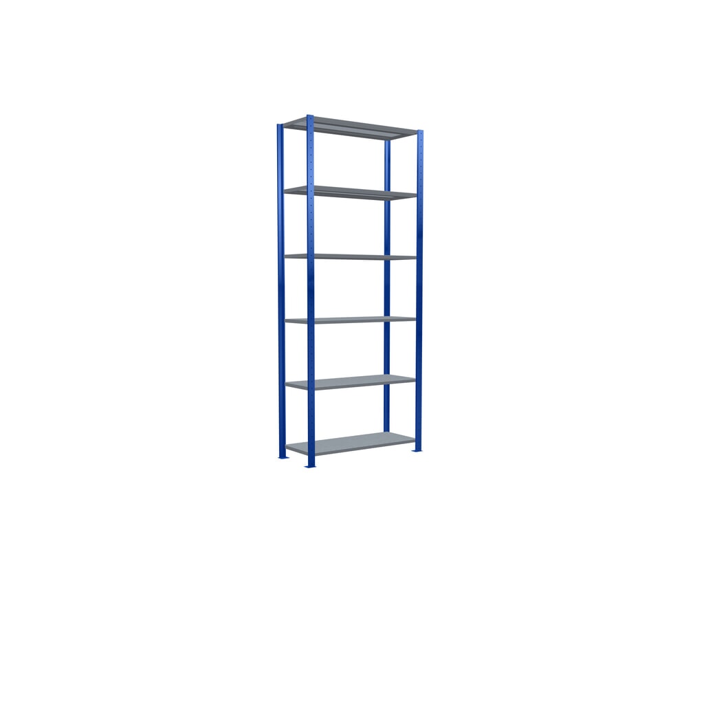SCHULTE Rayonnage à tablettes, bleu gentiane / galvanisé, charge par tablette 330 kg, HxlxP 2 500 x 1 060 x 436 mm N° de l'image du produit 2 : SCHULTE Rayonnage à tablettes, bleu gentiane / galvanisé, charge par tablette 330 kg, HxlxP 2 500 x 1 060 x 436 mm
