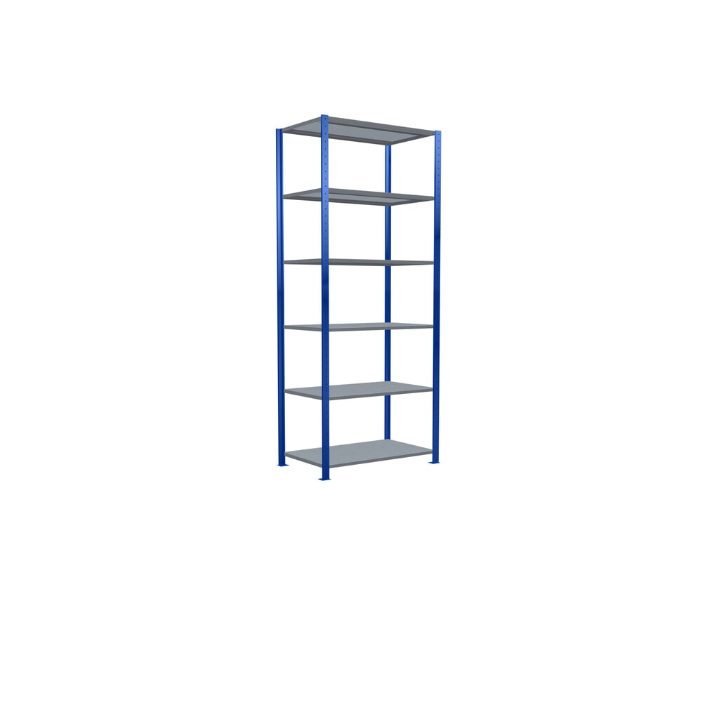 SCHULTE Rayonnage à tablettes, bleu gentiane / galvanisé, charge par tablette 330 kg, HxlxP 2 500 x 1 060 x 636 mm N° de l'image du produit 2 : SCHULTE Rayonnage à tablettes, bleu gentiane / galvanisé, charge par tablette 330 kg, HxlxP 2 500 x 1 060 x 636 mm