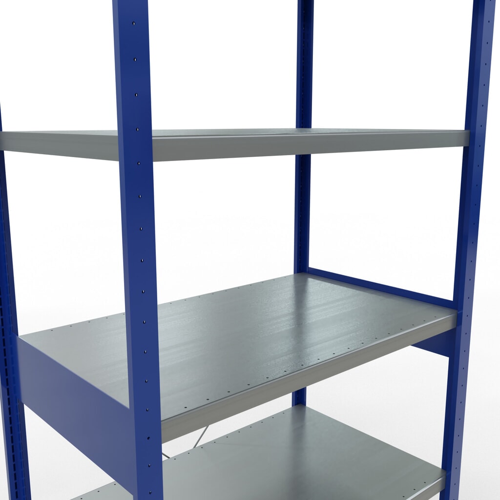 SCHULTE Rayonnage à tablettes, bleu gentiane / galvanisé, charge par tablette 330 kg, HxlxP 2 500 x 1 060 x 636 mm N° de l'image du produit 5 : SCHULTE Rayonnage à tablettes, bleu gentiane / galvanisé, charge par tablette 330 kg, HxlxP 2 500 x 1 060 x 636 mm