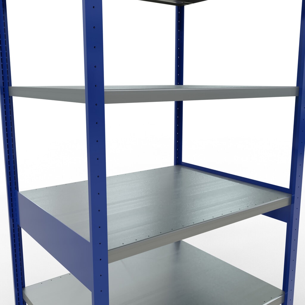N° de l'image du produit 5 : SCHULTE Rayonnage à tablettes, bleu gentiane / galvanisé, charge par tablette 330 kg, HxlxP 2 500 x 1 060 x 836 mm