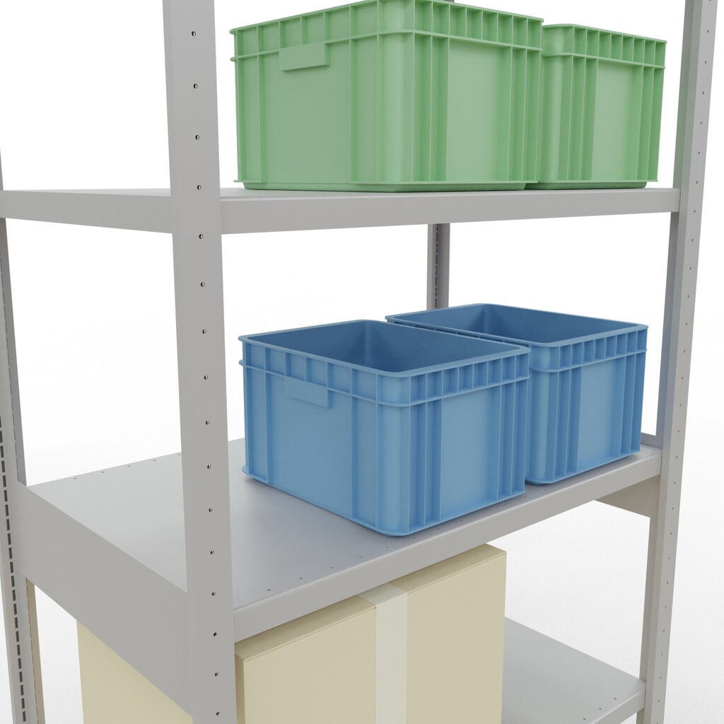 N° de l'image du produit 4 : SCHULTE Rayonnage à tablettes gris clair, charge par tablette 330 kg, HxlxP 2 500 x 1 060 x 636 mm