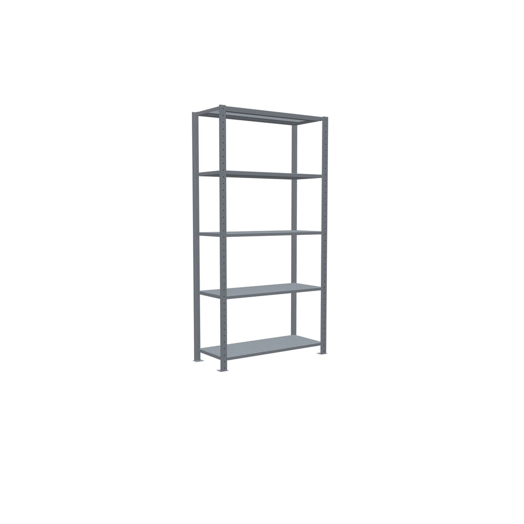 N° de l'image du produit 2 : SCHULTE Rayonnage à tablettes galvanisé avec 5 tablettes en tôle d’acier, charge par tablette 330 kg, HxlxP 2 000 x 1 060 x 436 mm