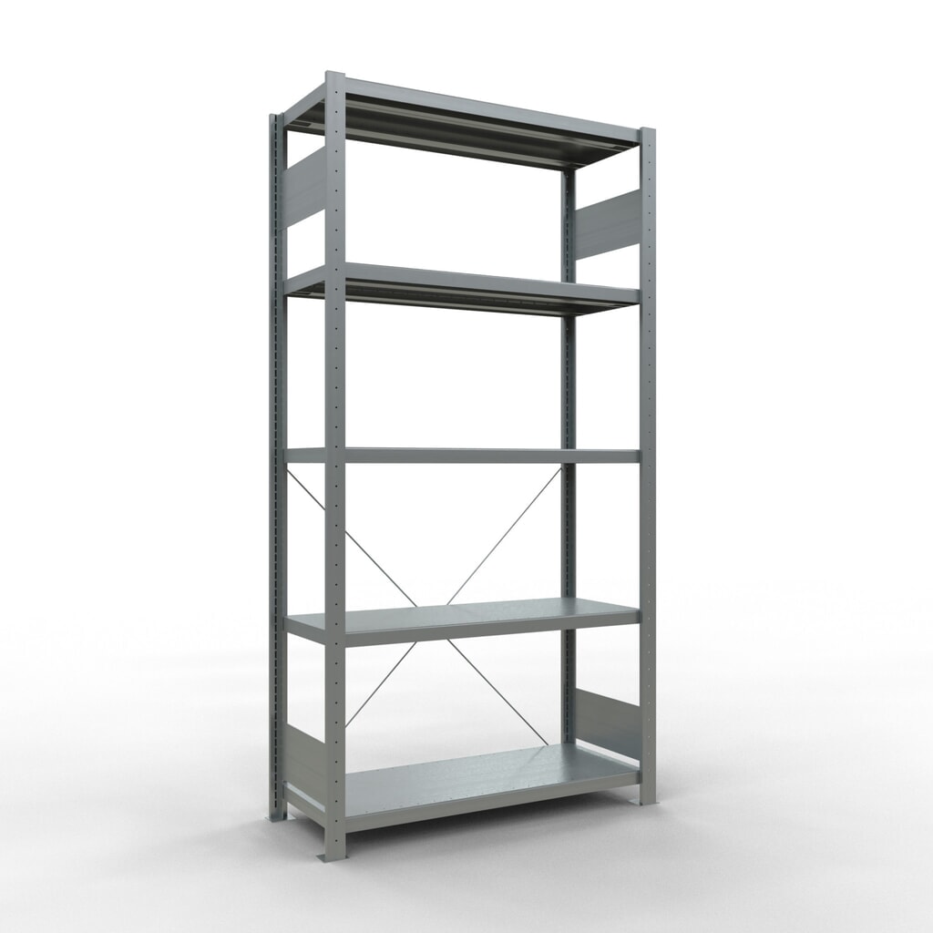 Illustration du produit: SCHULTE Rayonnage à tablettes galvanisé avec 5 tablettes en tôle d’acier, charge par tablette 330 kg, HxlxP 2 000 x 1 060 x 436 mm