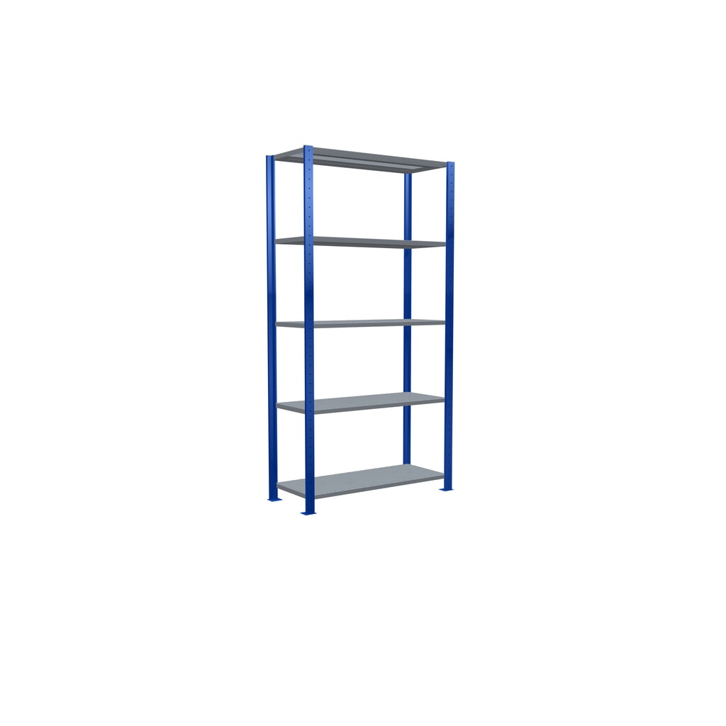 N° de l'image du produit 2 : SCHULTE Rayonnage à tablettes, bleu gentiane / galvanisé, avec 5 tablettes en tôle d’acier, charge par tablette 330 kg, HxlxP 2 000 x 1 060 x 436 mm
