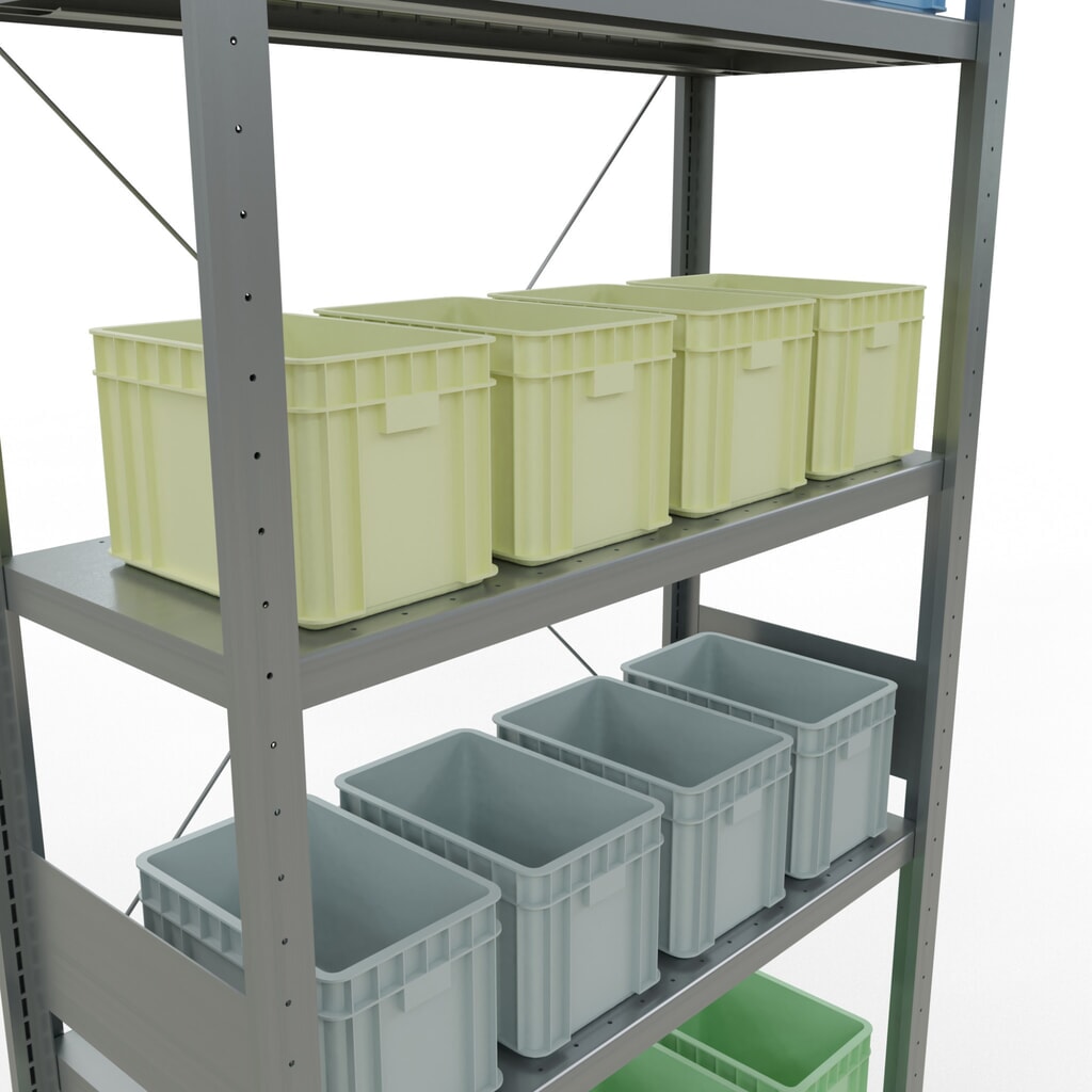 N° de l'image du produit 4 : SCHULTE Rayonnage à tablettes galvanisé, charge par tablette 330 kg, HxlxP 3 000 x 1 060 x 436 mm