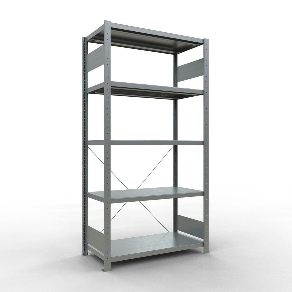 Illustration du produit: SCHULTE Rayonnage à tablettes galvanisé avec 5 tablettes en tôle d’acier, charge par tablette 330 kg, HxlxP 2 000 x 1 060 x 536 mm