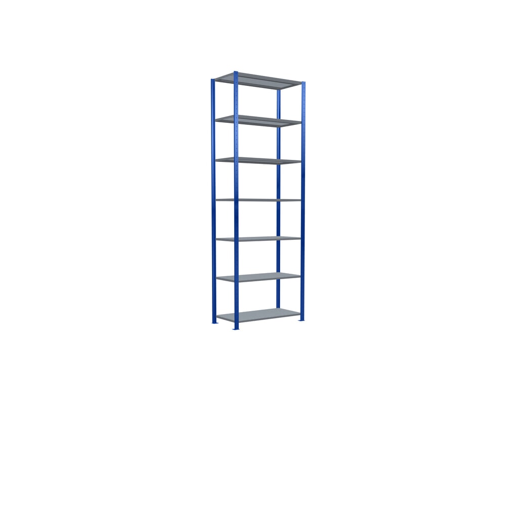 SCHULTE Rayonnage à tablettes, bleu gentiane / galvanisé, charge par tablette 330 kg, HxlxP 3 000 x 1 060 x 536 mm N° de l'image du produit 2 : SCHULTE Rayonnage à tablettes, bleu gentiane / galvanisé, charge par tablette 330 kg, HxlxP 3 000 x 1 060 x 536 mm