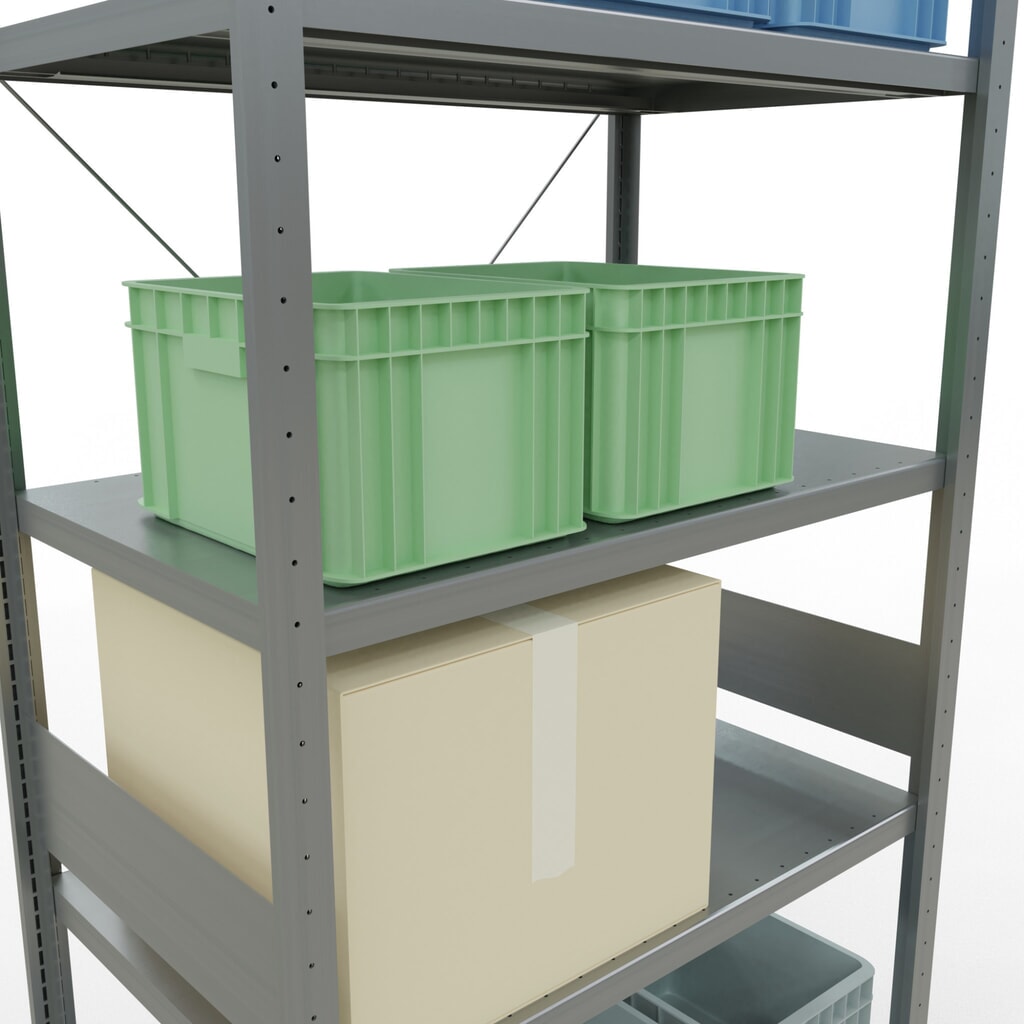 SCHULTE Rayonnage à tablettes galvanisé, charge par tablette 330 kg, HxlxP 3 000 x 1 060 x 636 mm N° de l'image du produit 4 : SCHULTE Rayonnage à tablettes galvanisé, charge par tablette 330 kg, HxlxP 3 000 x 1 060 x 636 mm