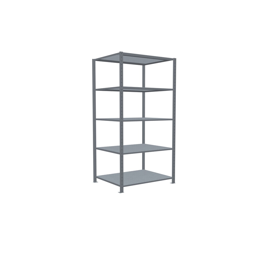 N° de l'image du produit 2 : SCHULTE Rayonnage à tablettes galvanisé avec 5 tablettes en tôle d’acier, charge par tablette 330 kg, HxlxP 2 000 x 1 060 x 836 mm