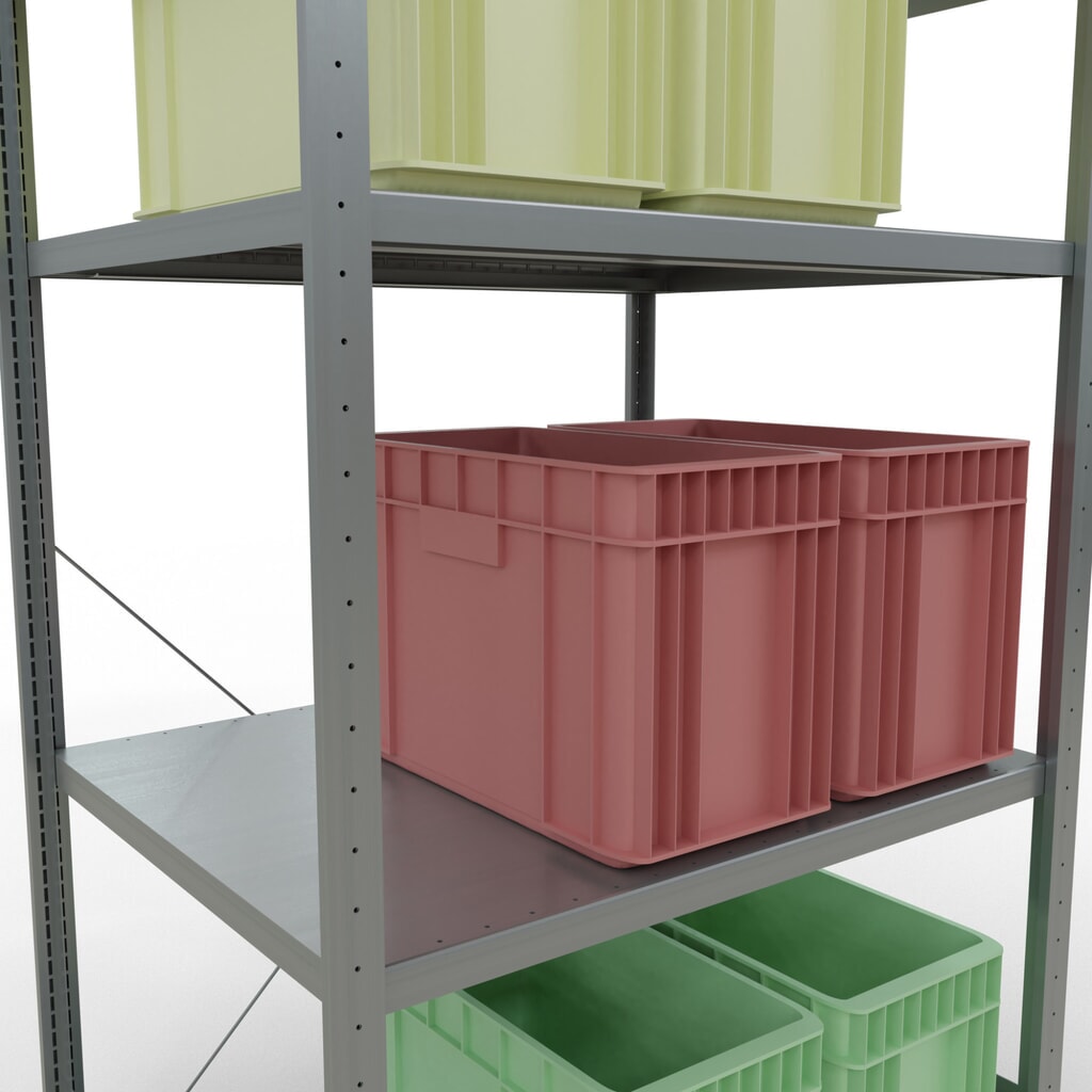 SCHULTE Rayonnage à tablettes galvanisé avec 5 tablettes en tôle d’acier, charge par tablette 330 kg, HxlxP 2 000 x 1 060 x 836 mm N° de l'image du produit 4 : SCHULTE Rayonnage à tablettes galvanisé avec 5 tablettes en tôle d’acier, charge par tablette 330 kg, HxlxP 2 000 x 1 060 x 836 mm
