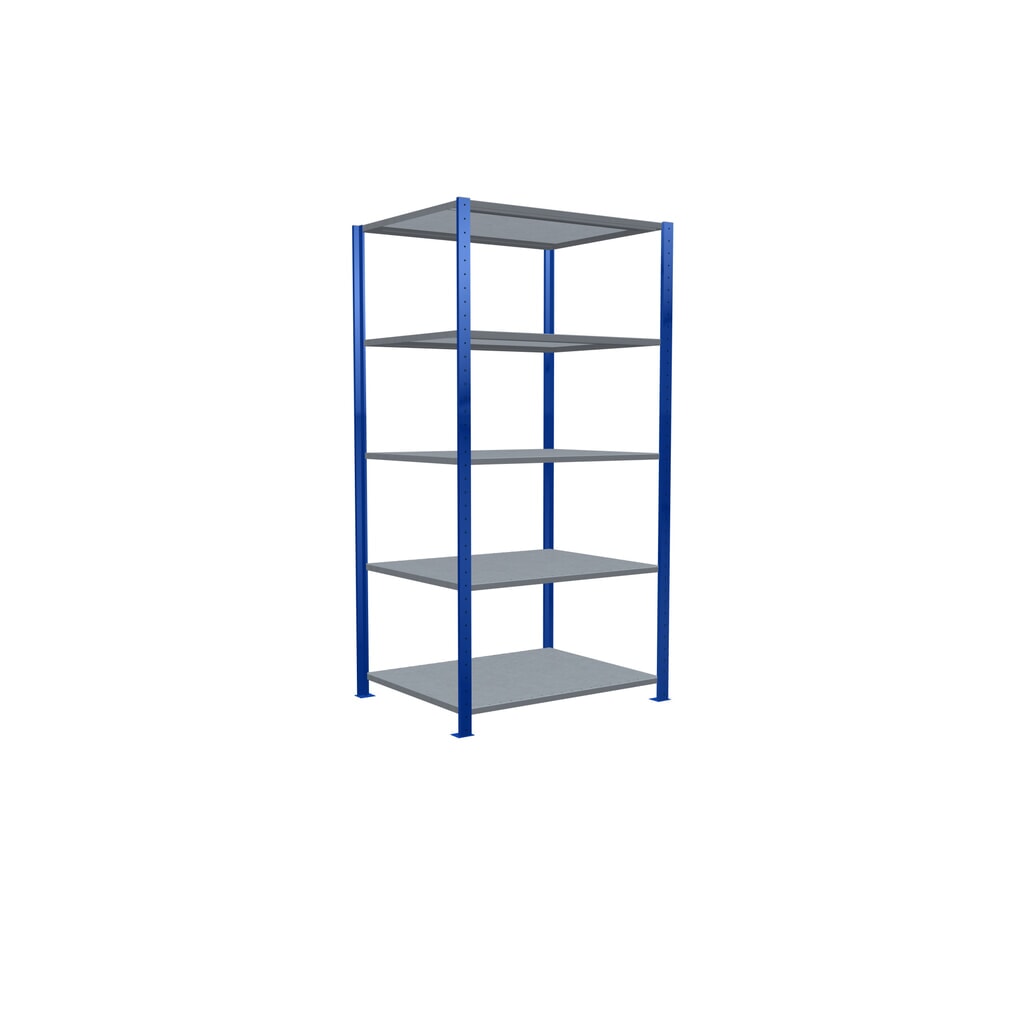 N° de l'image du produit 2 : SCHULTE Rayonnage à tablettes, bleu gentiane / galvanisé, avec 5 tablettes en tôle d’acier, charge par tablette 330 kg, HxlxP 2 000 x 1 060 x 836 mm