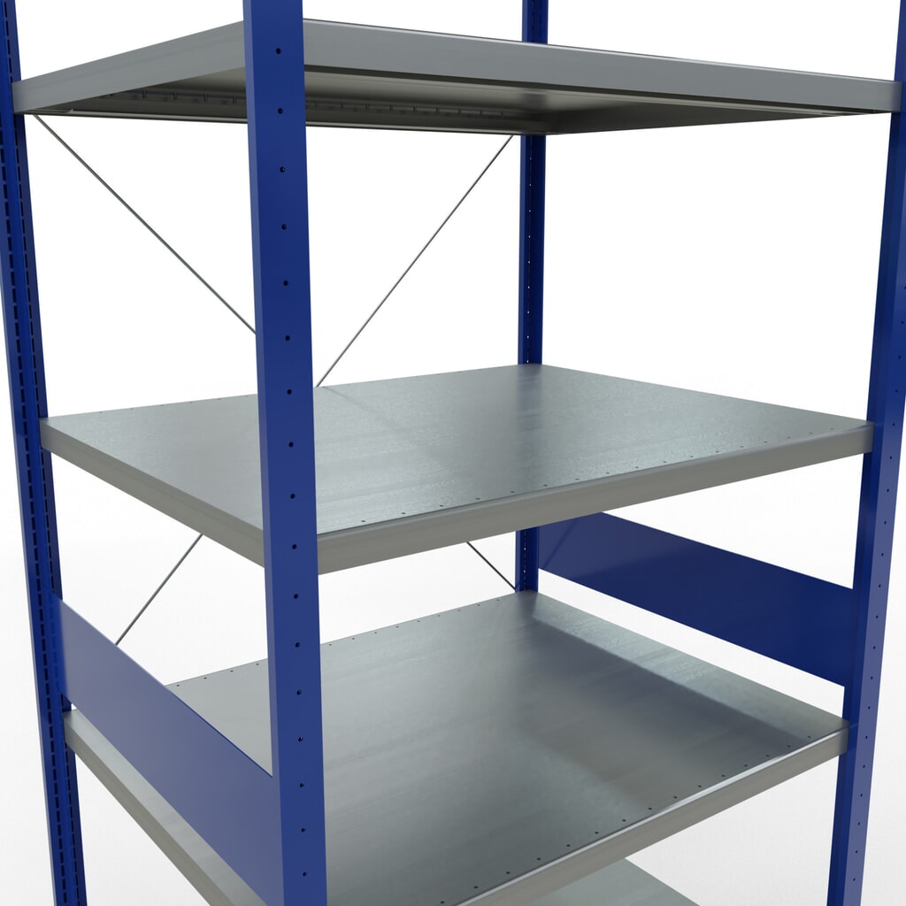 N° de l'image du produit 5 : SCHULTE Rayonnage à tablettes, bleu gentiane / galvanisé, charge par tablette 330 kg, HxlxP 3 000 x 1 060 x 836 mm