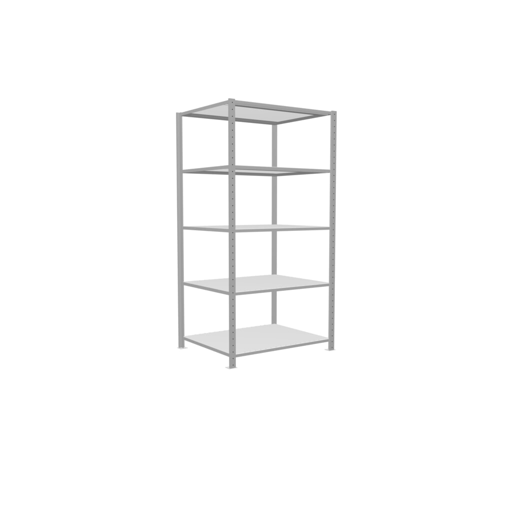 N° de l'image du produit 2 : SCHULTE Rayonnage à tablettes gris clair avec 5 tablettes en tôle d’acier, charge par tablette 330 kg, HxlxP 2 000 x 1 060 x 836 mm