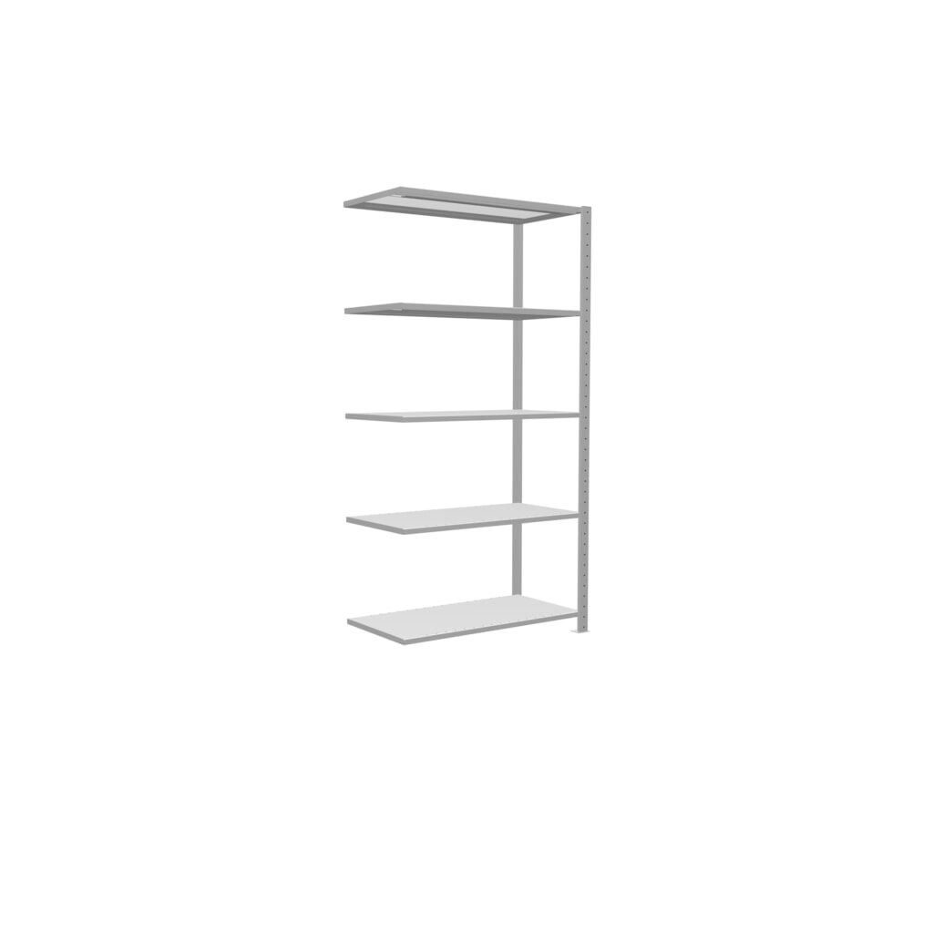 N° de l'image du produit 2 : Rayonnage à tablettes SCHULTE, système à emboîter, travée auxiliaire, charge par tablette 330 kg, gris clair, HxlxP 2000 x 1000 x 500 mm