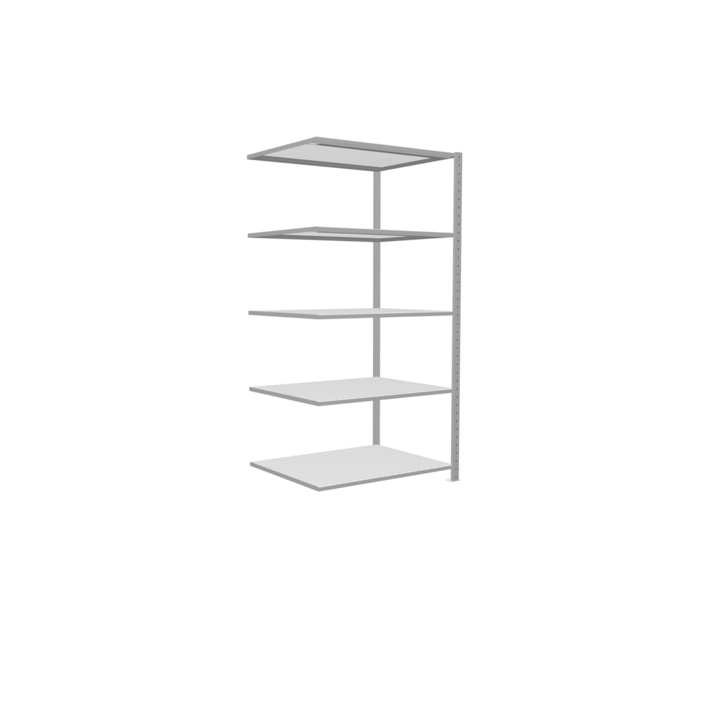 N° de l'image du produit 2 : Rayonnage à tablettes SCHULTE, système à emboîter, travée auxiliaire, charge par tablette 330 kg, gris clair, HxlxP 2000 x 1000 x 800 mm