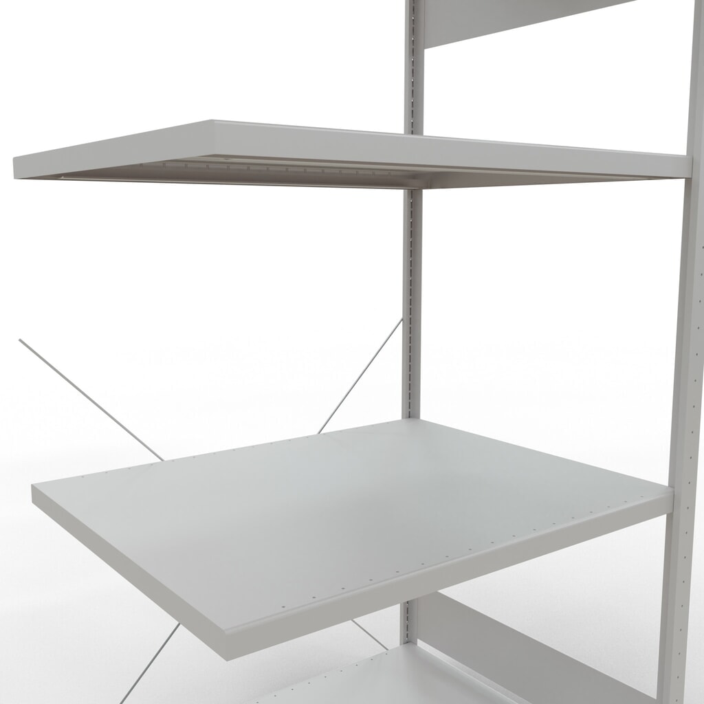 Rayonnage à tablettes SCHULTE, système à emboîter, travée auxiliaire, charge par tablette 330 kg, gris clair, HxlxP 2000 x 1000 x 800 mm N° de l'image du produit 5 : Rayonnage à tablettes SCHULTE, système à emboîter, travée auxiliaire, charge par tablette 330 kg, gris clair, HxlxP 2000 x 1000 x 800 mm