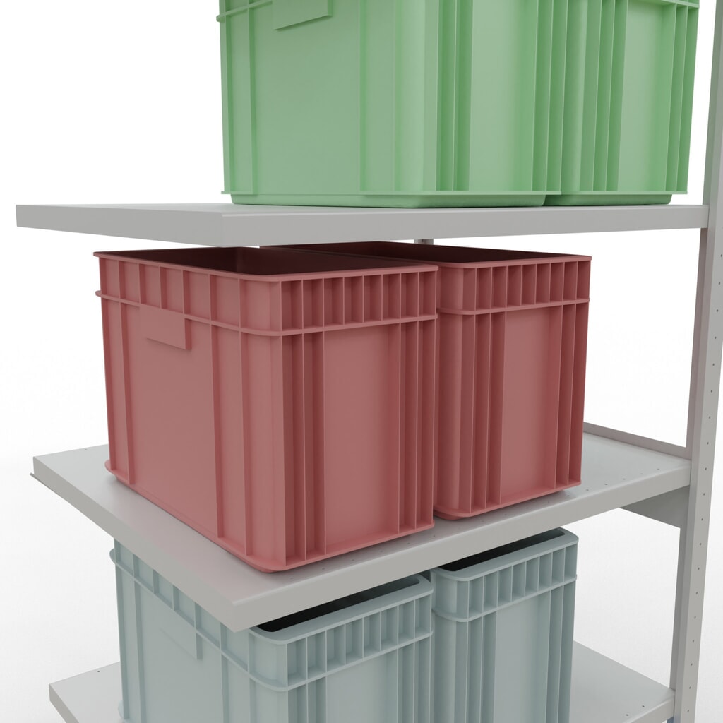 N° de l'image du produit 4 : Rayonnage à tablettes SCHULTE, système à emboîter, travée auxiliaire, charge par tablette 330 kg, gris clair, HxlxP 2500 x 1000 x 800 mm