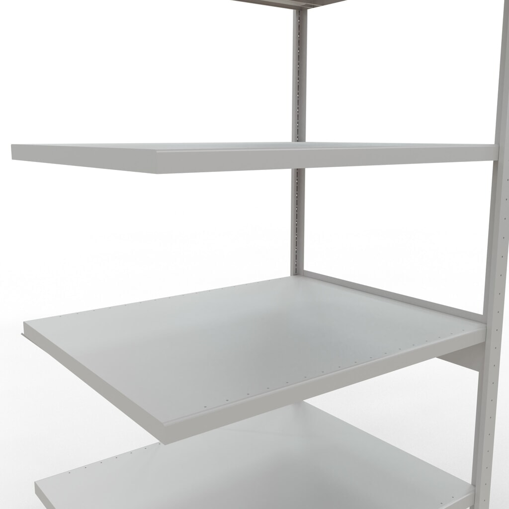 N° de l'image du produit 5 : Rayonnage à tablettes SCHULTE, système à emboîter, travée auxiliaire, charge par tablette 330 kg, gris clair, HxlxP 2500 x 1000 x 800 mm
