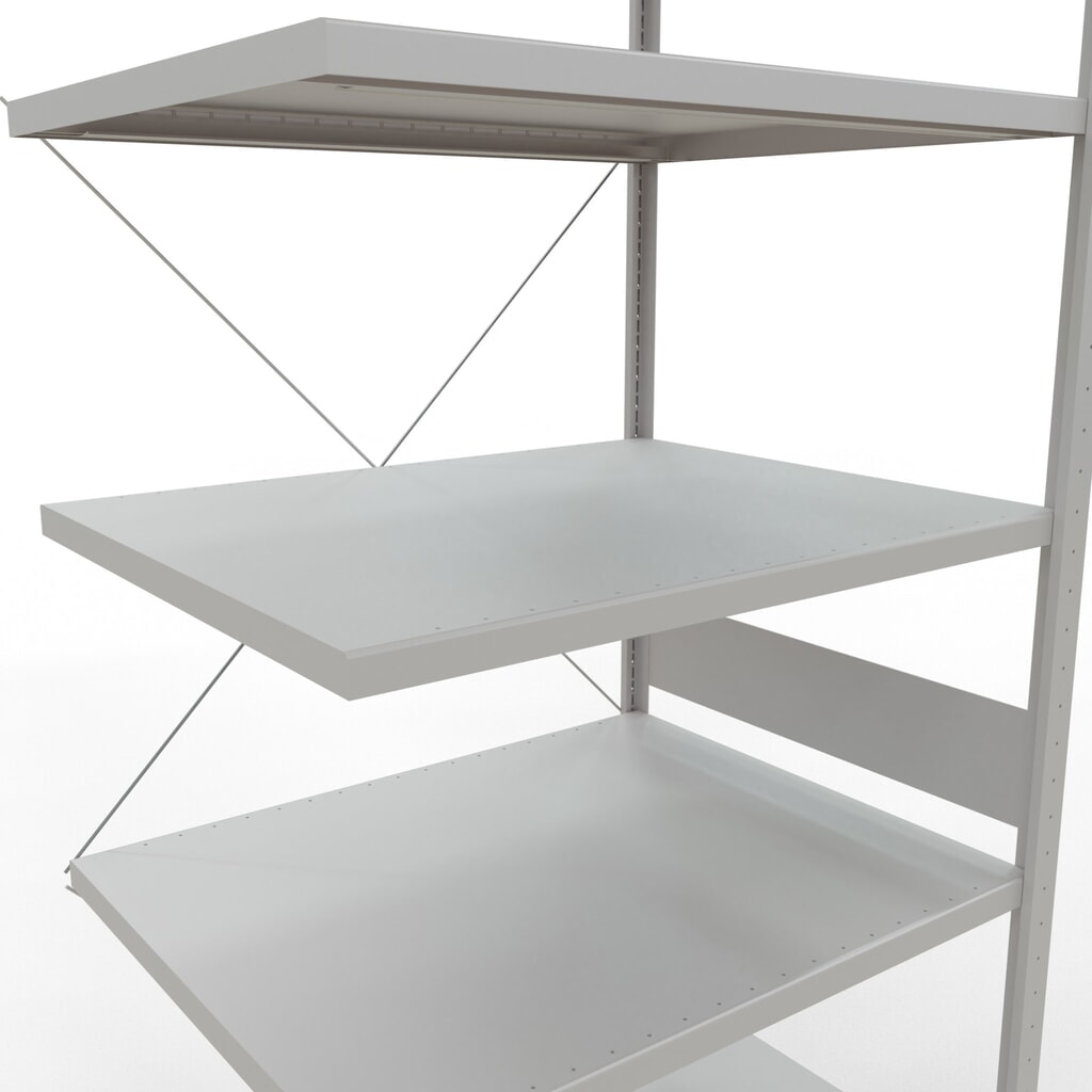 N° de l'image du produit 5 : Rayonnage à tablettes SCHULTE, système à emboîter, travée auxiliaire, charge par tablette 330 kg, gris clair, H x l x P 3 000 x 1 000 x 800 mm