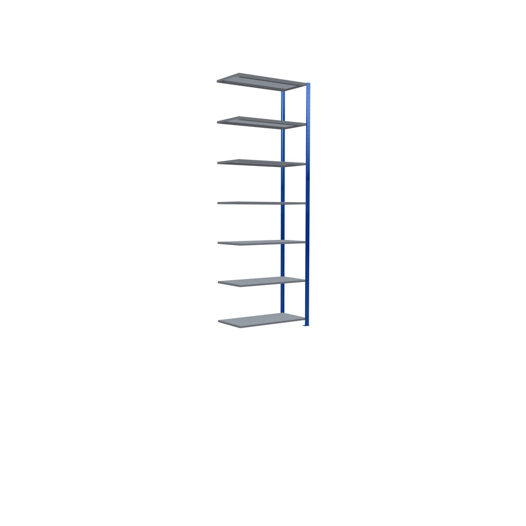 Rayonnage à tablettes SCHULTE, montage par enfichage, travée auxiliaire, charge par tablette 330 kg, bleu gentiane/galvanisé, H x l x P 3 000 x 1000 x 500 mm N° de l'image du produit 2 : Rayonnage à tablettes SCHULTE, montage par enfichage, travée auxiliaire, charge par tablette 330 kg, bleu gentiane/galvanisé, H x l x P 3 000 x 1000 x 500 mm
