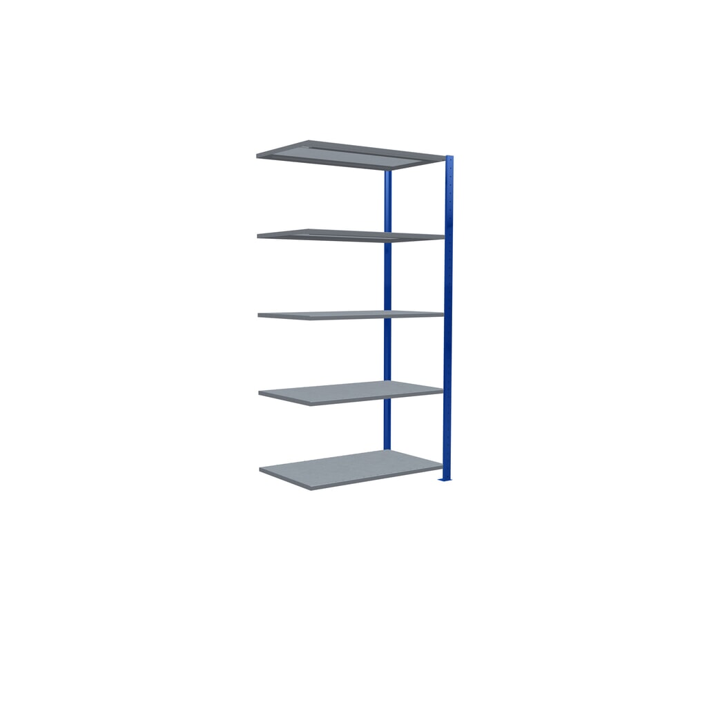 Rayonnage à tablettes SCHULTE, montage par enfichage, travée auxiliaire, charge par tablette 330 kg, bleu gentiane/galvanisé, H x l x P 2000 x 1000 x 600 mm N° de l'image du produit 2 : Rayonnage à tablettes SCHULTE, montage par enfichage, travée auxiliaire, charge par tablette 330 kg, bleu gentiane/galvanisé, H x l x P 2000 x 1000 x 600 mm