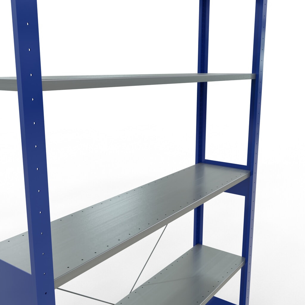 N° de l'image du produit 2 : SCHULTE Rayonnage à tablettes, bleu gentiane / galvanisé, charge par tablette 150 kg, HxlxP 2 500 x 1 360 x 336 mm