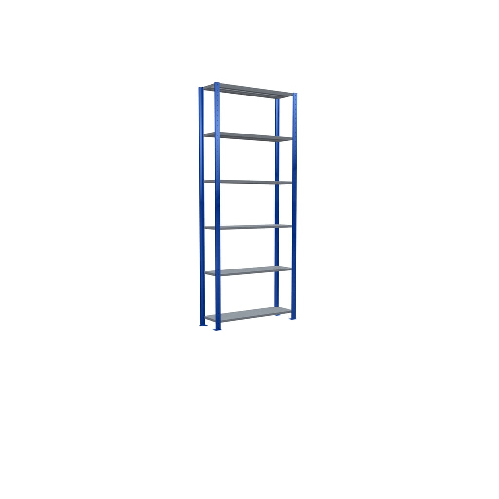 N° de l'image du produit 5 : SCHULTE Rayonnage à tablettes, bleu gentiane / galvanisé, charge par tablette 150 kg, HxlxP 2 500 x 1 060 x 336 mm