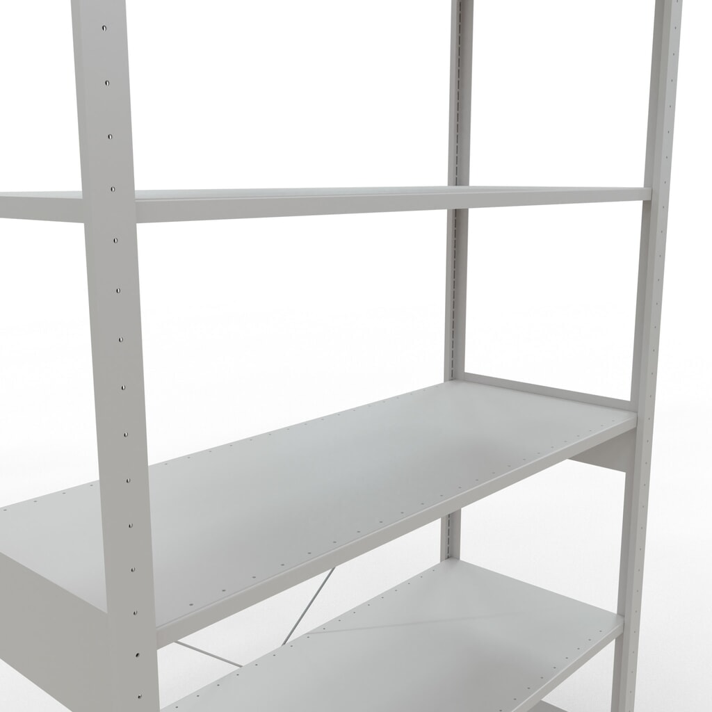 N° de l'image du produit 5 : SCHULTE Rayonnage à tablettes gris clair, charge par tablette 150 kg, HxlxP 2 500 x 1 360 x 536 mm