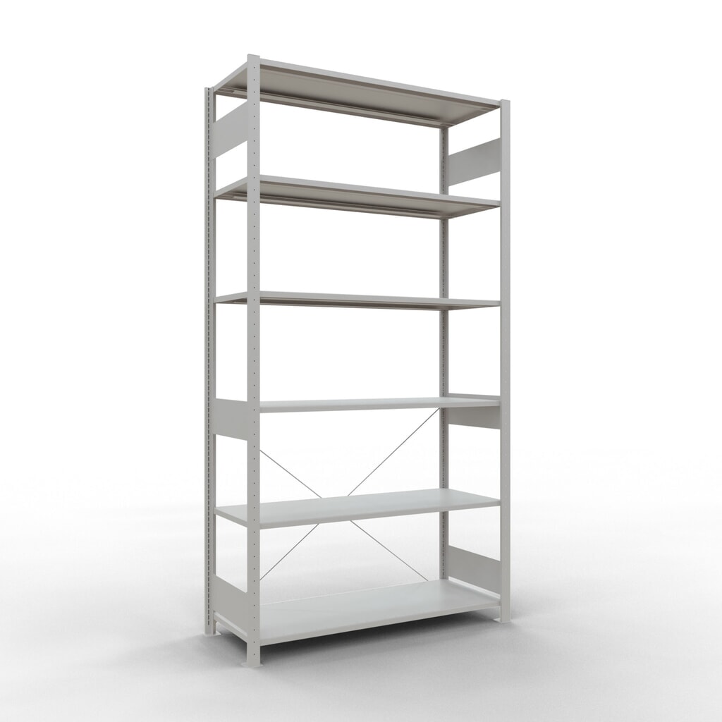 Illustration du produit: SCHULTE Rayonnage à tablettes gris clair, charge par tablette 150 kg, HxlxP 2 500 x 1 360 x 536 mm