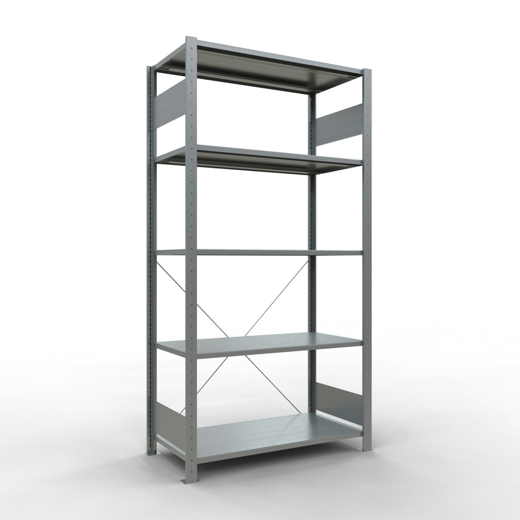 SCHULTE Rayonnage à tablettes galvanisé avec 5 tablettes en tôle d’acier, charge par tablette 150 kg, HxlxP 2 000 x 1 060 x 536 mm Illustration du produit: SCHULTE Rayonnage à tablettes galvanisé avec 5 tablettes en tôle d’acier, charge par tablette 150 kg, HxlxP 2 000 x 1 060 x 536 mm