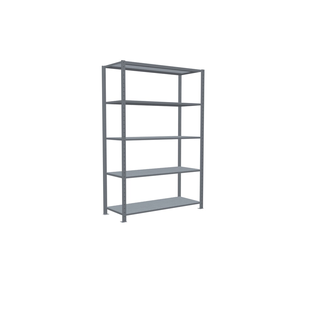N° de l'image du produit 2 : SCHULTE Rayonnage à tablettes galvanisé avec 5 tablettes en tôle d’acier, charge par tablette 150 kg, HxlxP 2 000 x 1 360 x 536 mm