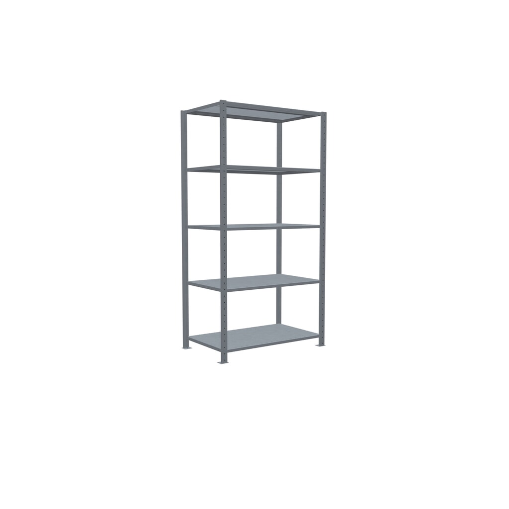 N° de l'image du produit 2 : SCHULTE Rayonnage à tablettes galvanisé avec 5 tablettes en tôle d’acier, charge par tablette 150 kg, HxlxP 2 000 x 1 060 x 636 mm
